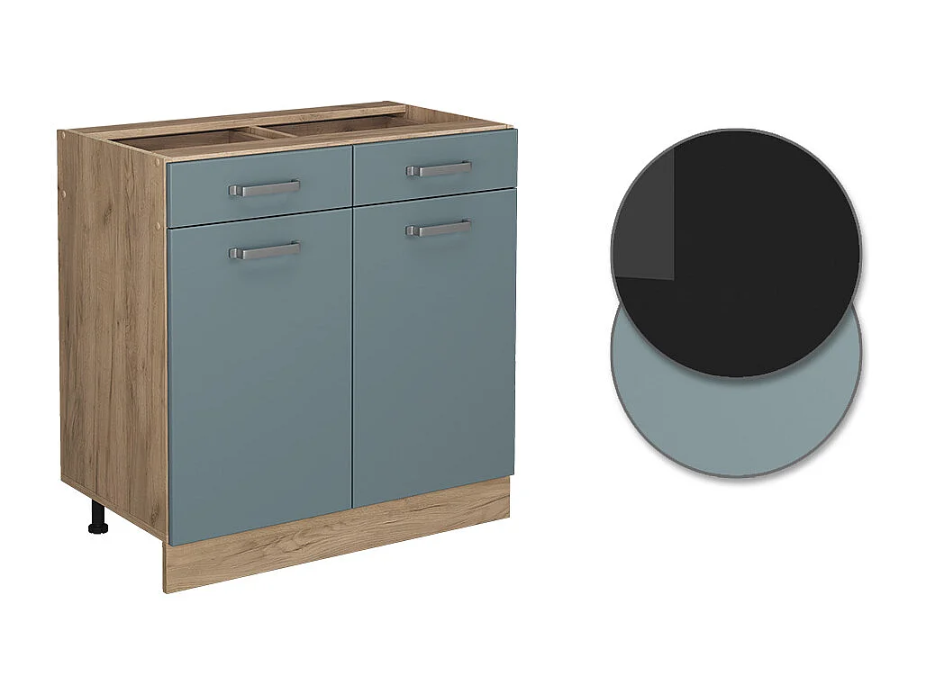 Mueble bajo de cocina gris azulado 80x60x81.6 r-line