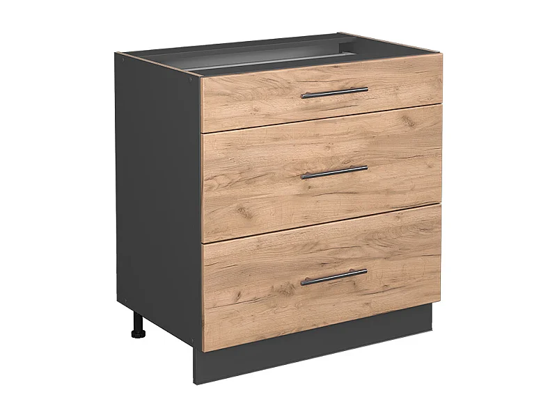 Mueble bajo de cocina roble dorado 80x51.6x82 fame-line