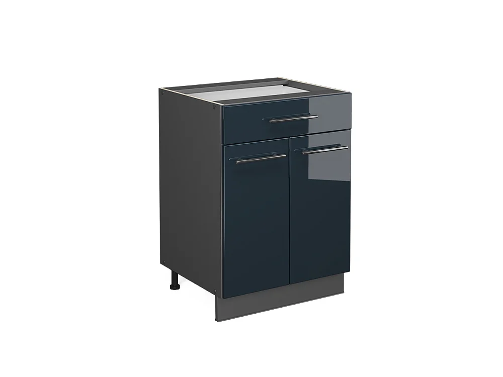 Mobiletto base per cucina blu scuro lucido 60x60x82 fame-line
