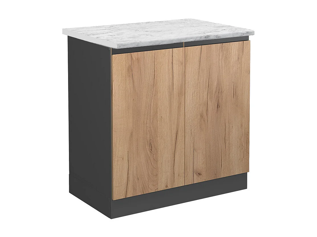 Meuble bas sous-évier chêne de force doré 80x46x81.6 r-line