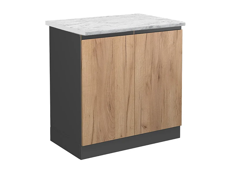 Meuble bas sous-évier chêne de force doré 80x46x81.6 r-line