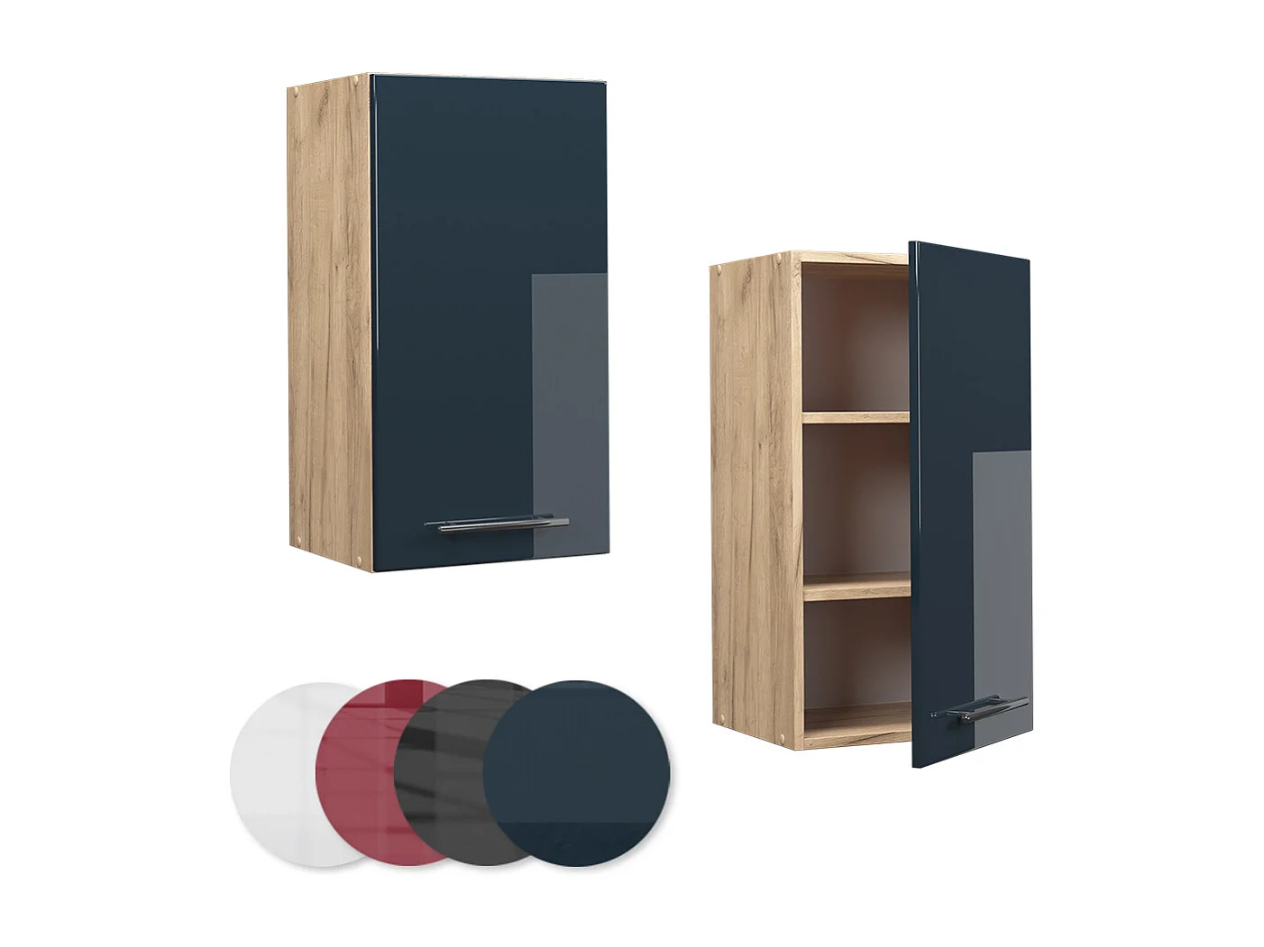 Armario colgante azul oscuro alto brillo 40x34.1x72 fame-line