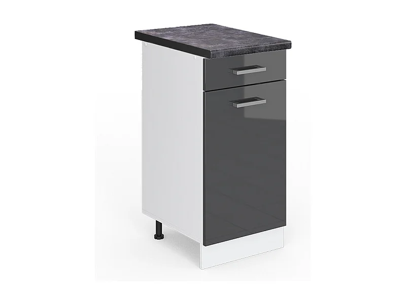 Meuble cuisine anthracite haute brillance 40x60x81.6 r-line