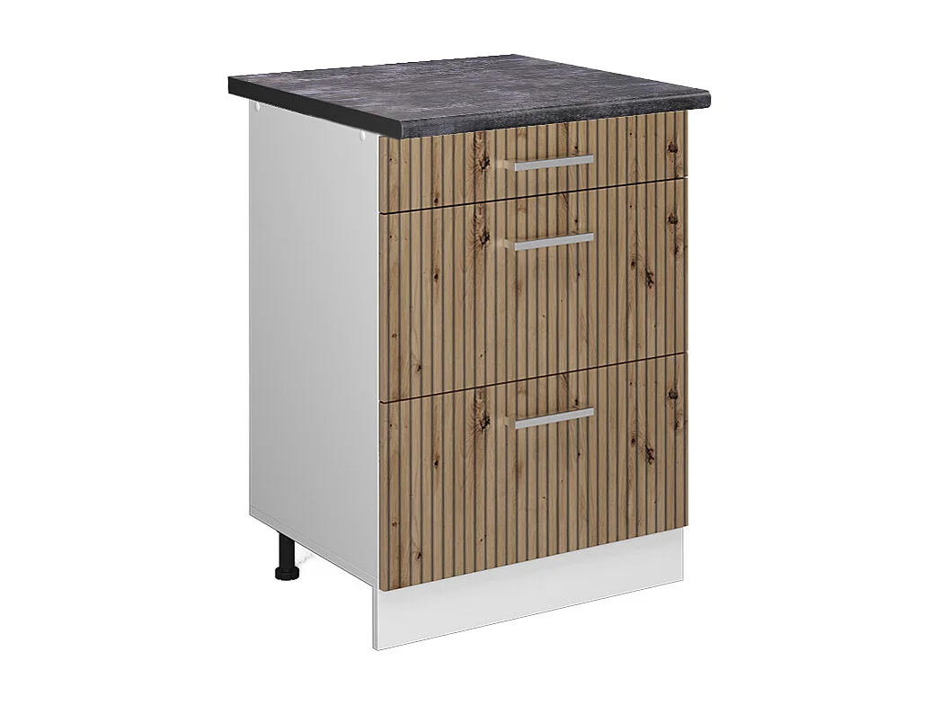 Mueble bajo de cocina roble artesanal 60x60x81.6 r-line