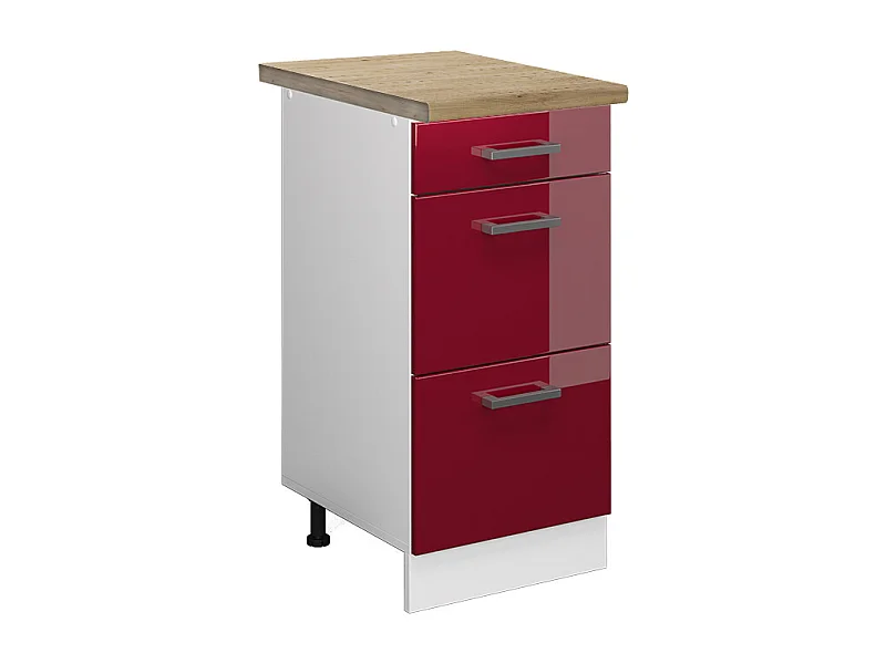 Mobiletto base per cucina rosso lucido 40x60x81.6 r-line