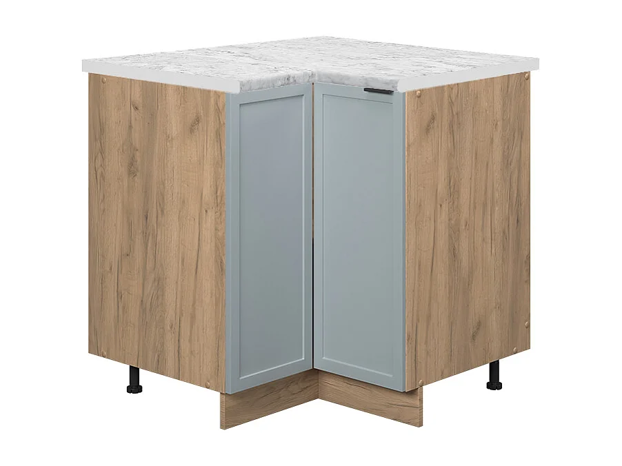 Eckunterschrank hellblau-grau 80.5x60x82 fame-line