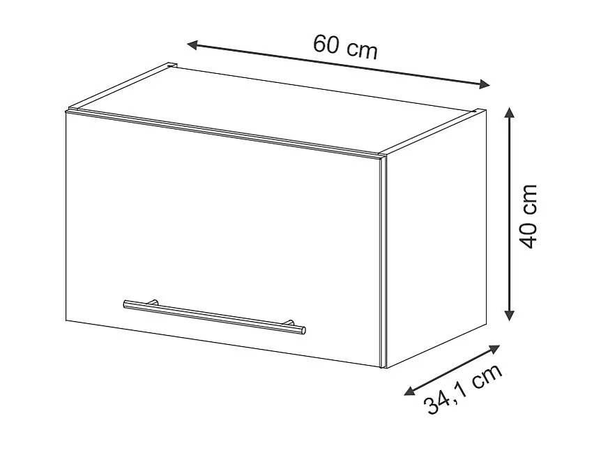 Pensile da cucina blu scuro lucido 60x34.1x40 fame-line
