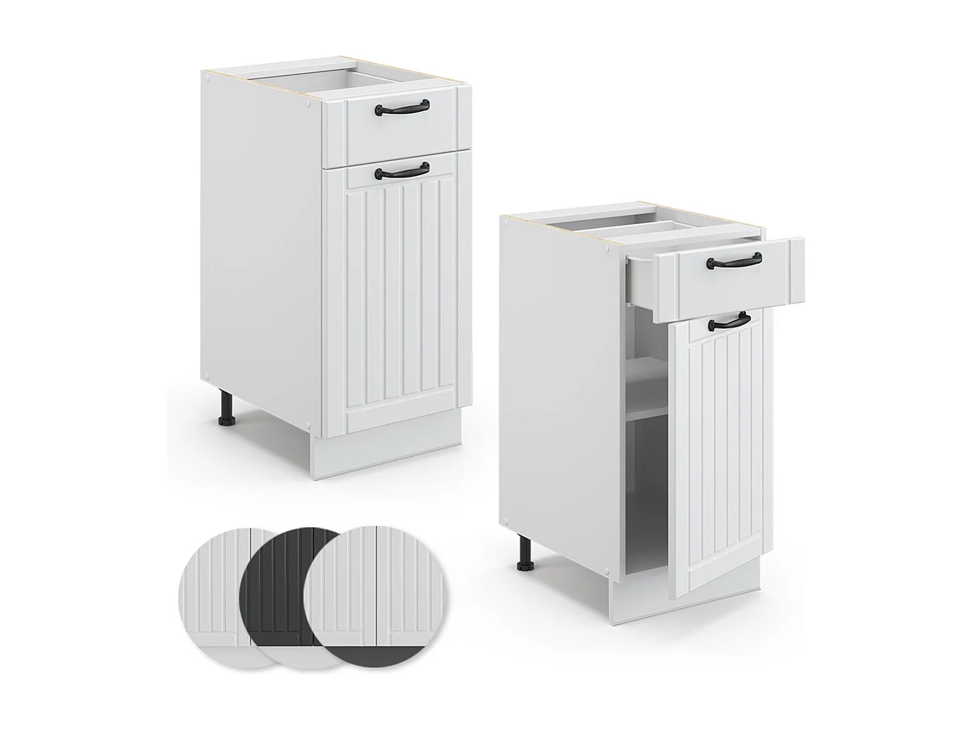 Mueble bajo de cocina blanco casa de campo 40x51.6x82 fame-line