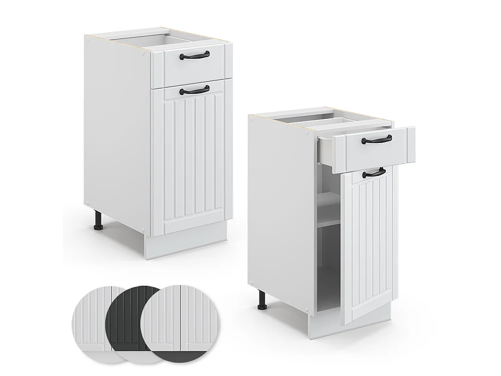 Mobiletto base per cucina Bianco rustico 40x51.6x82 fame-line
