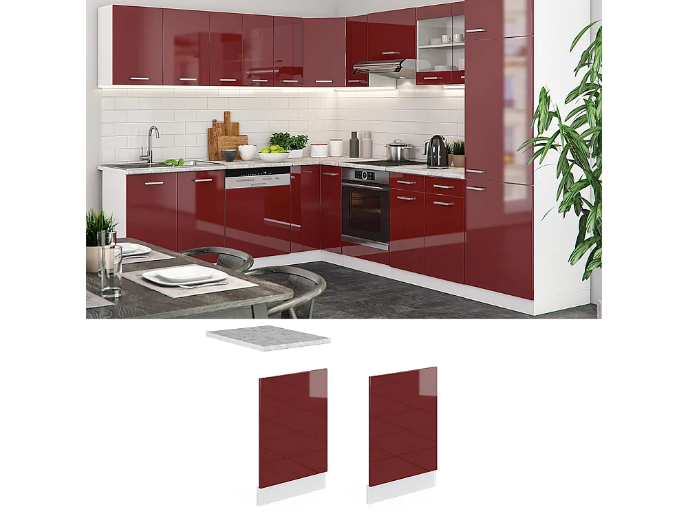 Panel frontal rojo de alto brillo 45x1.6x57.2 r-line