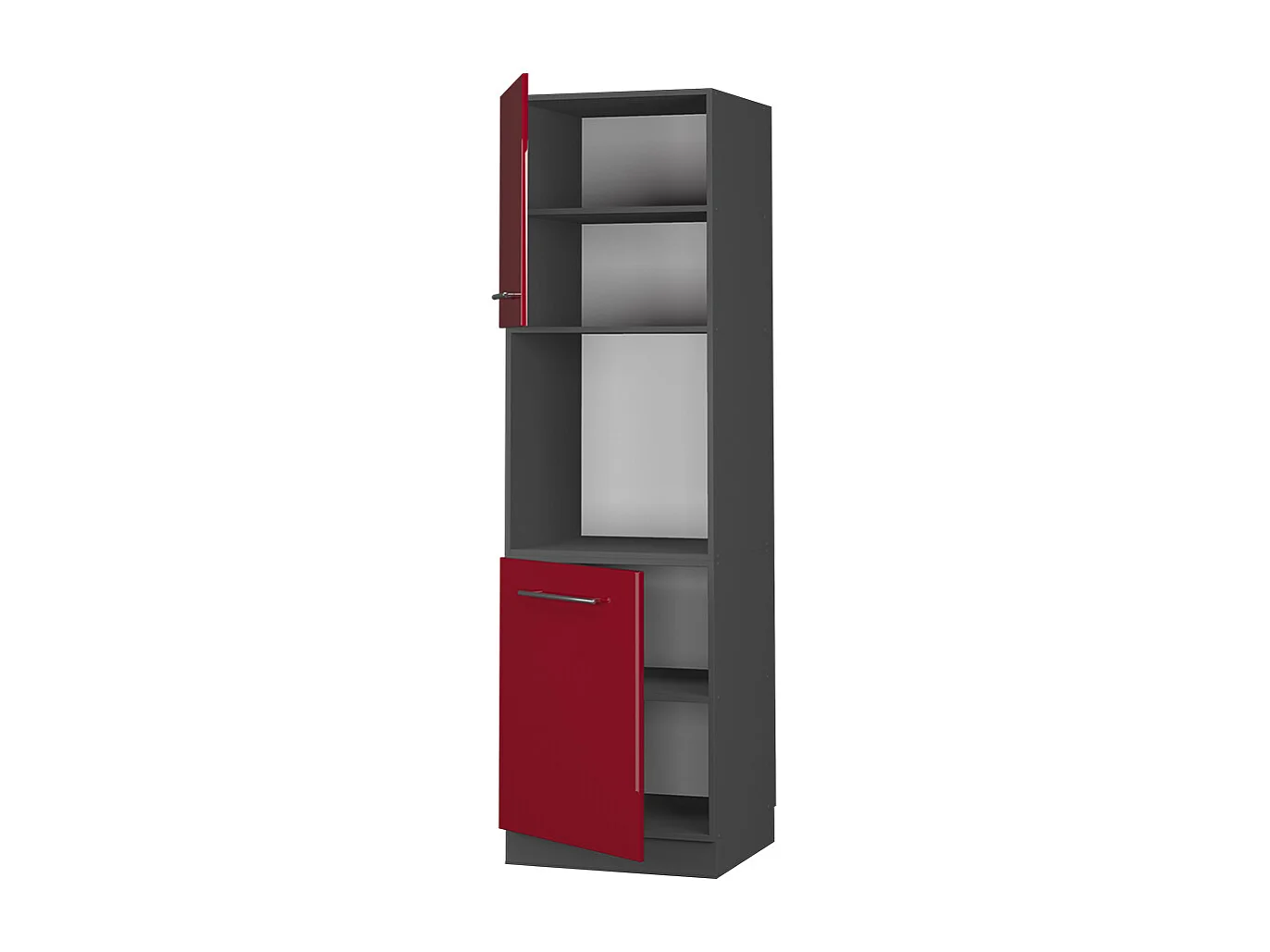 Armario para horno empotrado rojo burdeos alto brillo 60x58x206.8 fame-line