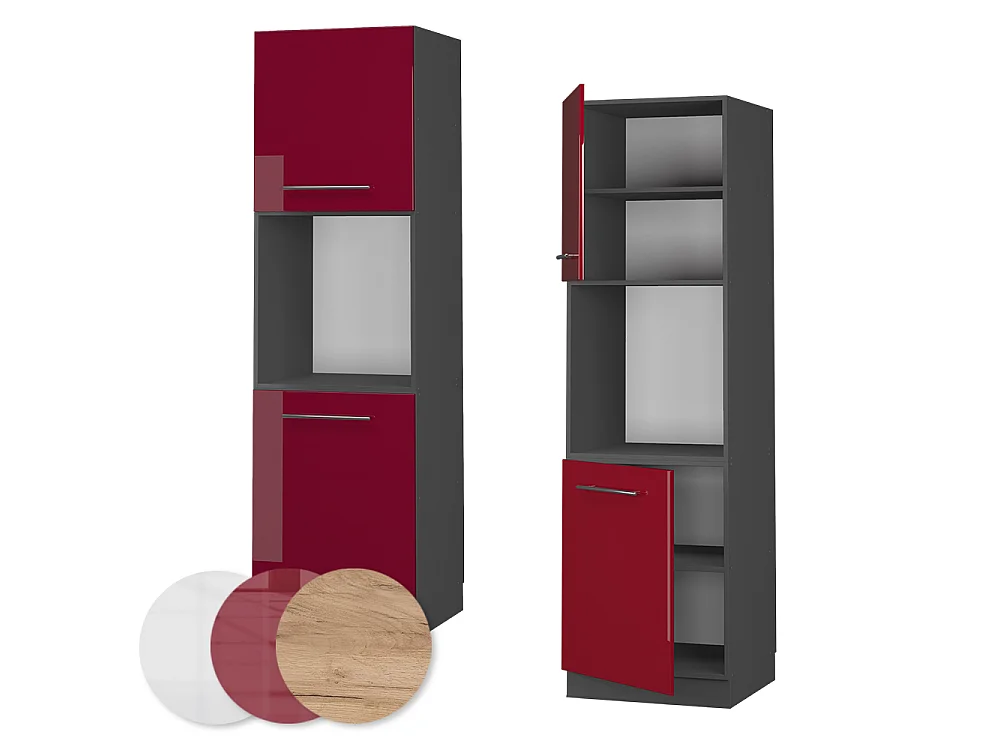 Mobile per forno da incasso Bordeaux lucido 60x58x206.8 fame-line