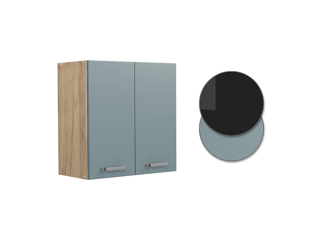 Elément haut de cuisine bleu-gris 60x31x60 r-line