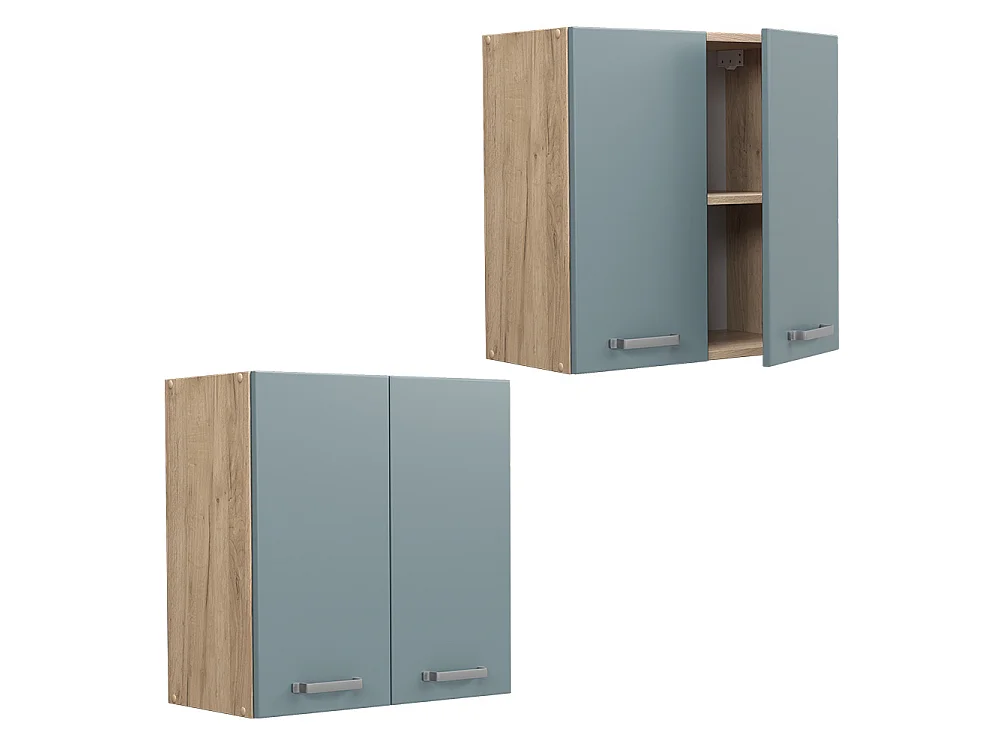 Elément haut de cuisine bleu-gris 60x31x60 r-line