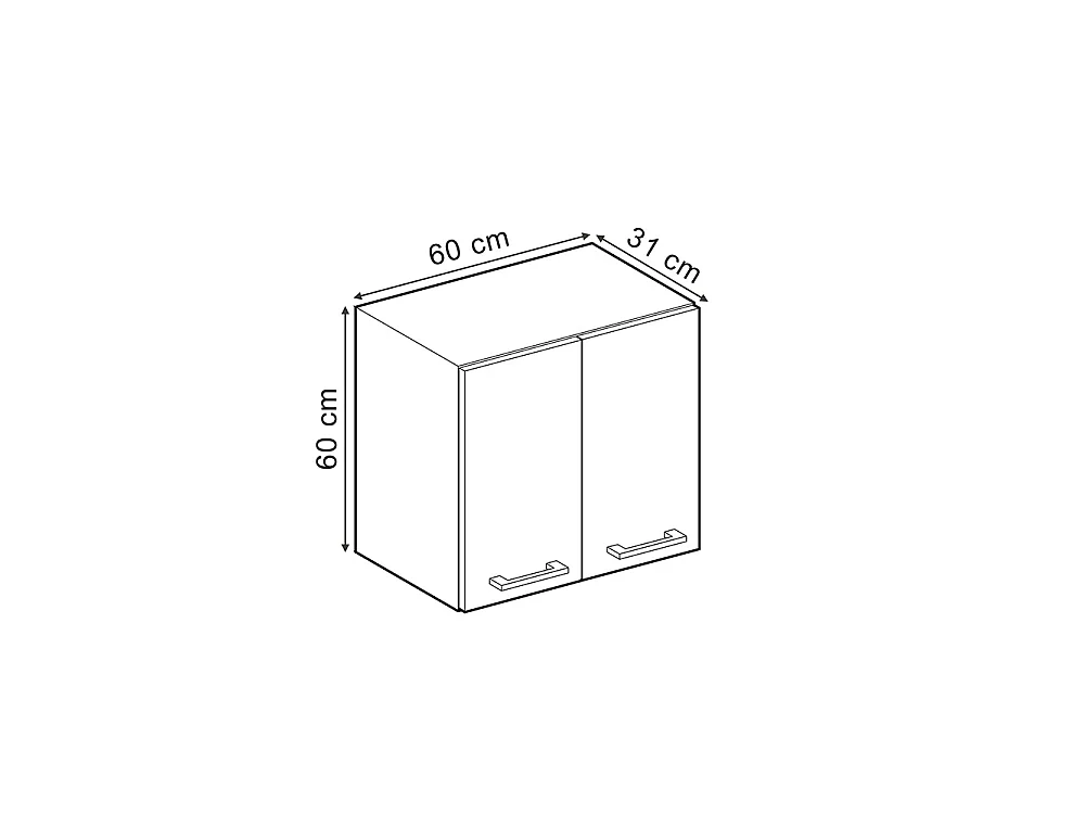 Wall cabinet gold power oak 60x31x60 r-line