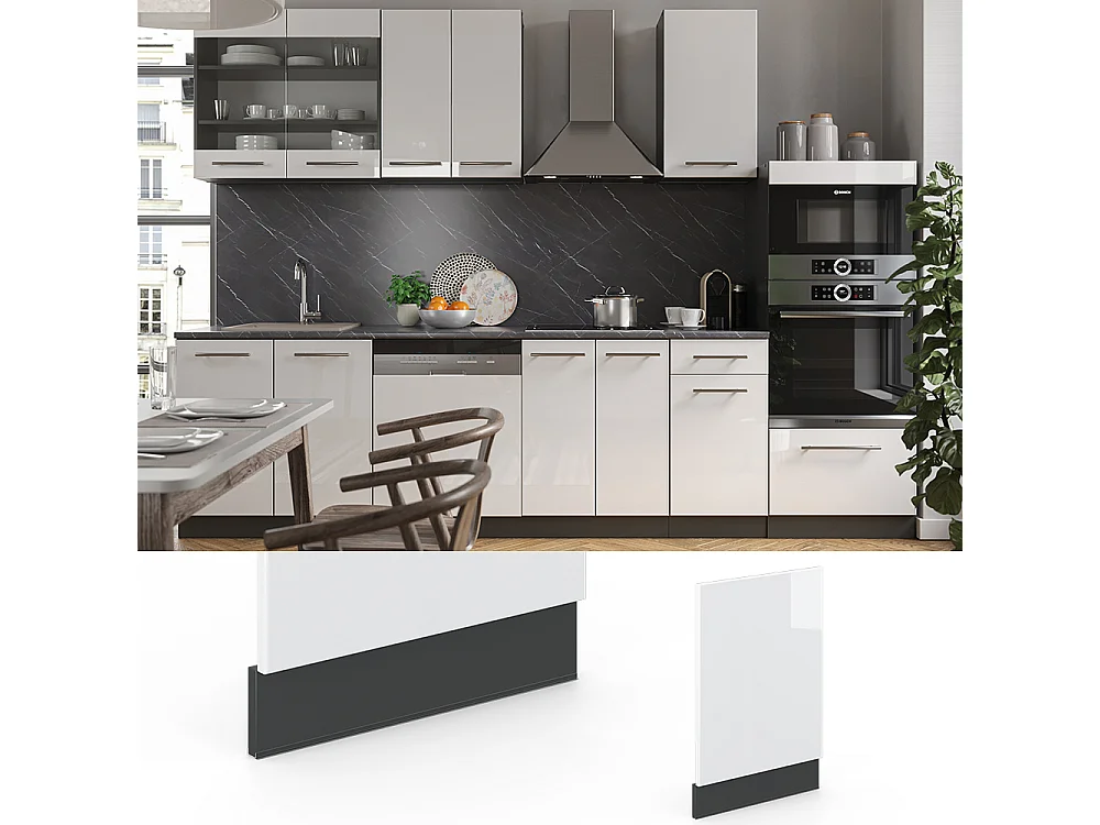 Frontpaneel wit hoogglans 45x1.6x67.4 fame-line