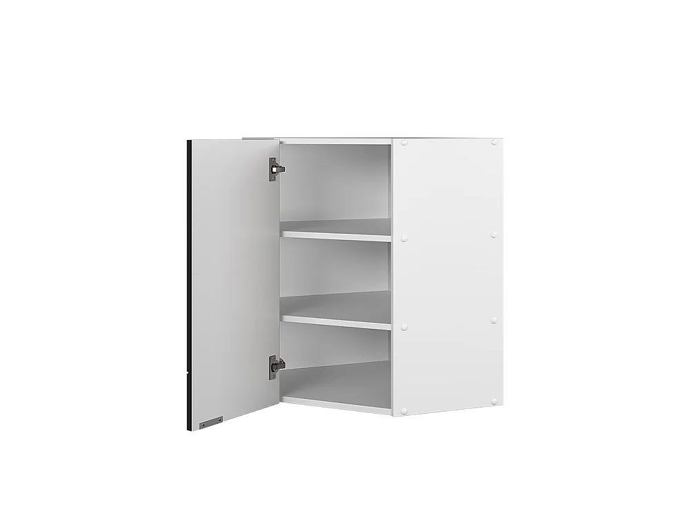 Corner wall cabinet black striped 57x34.1x72 fame-line