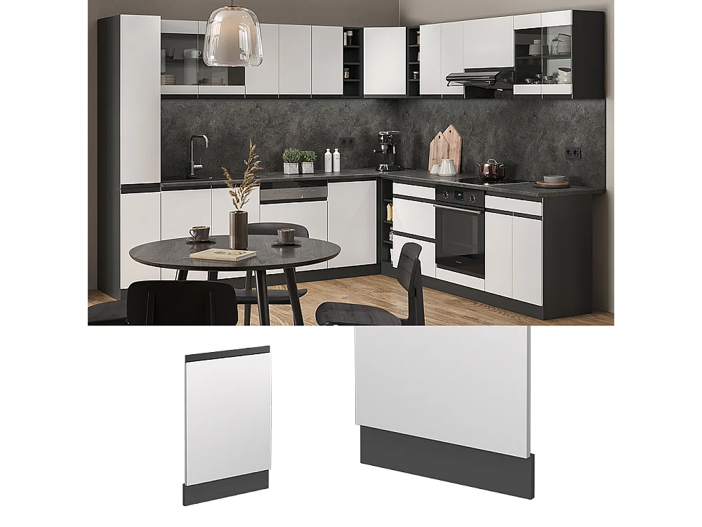 Panel przedni zmywarki biały 45x1.6x81.8 r-line