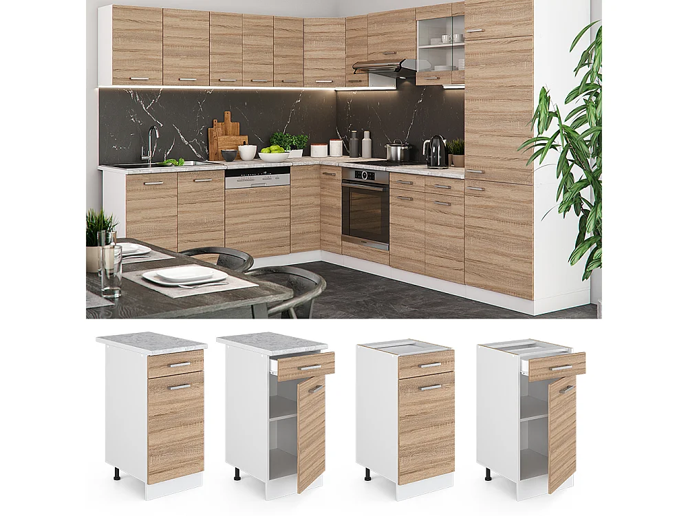 Mueble bajo de cocina sonoma 40x60x81.6 r-line