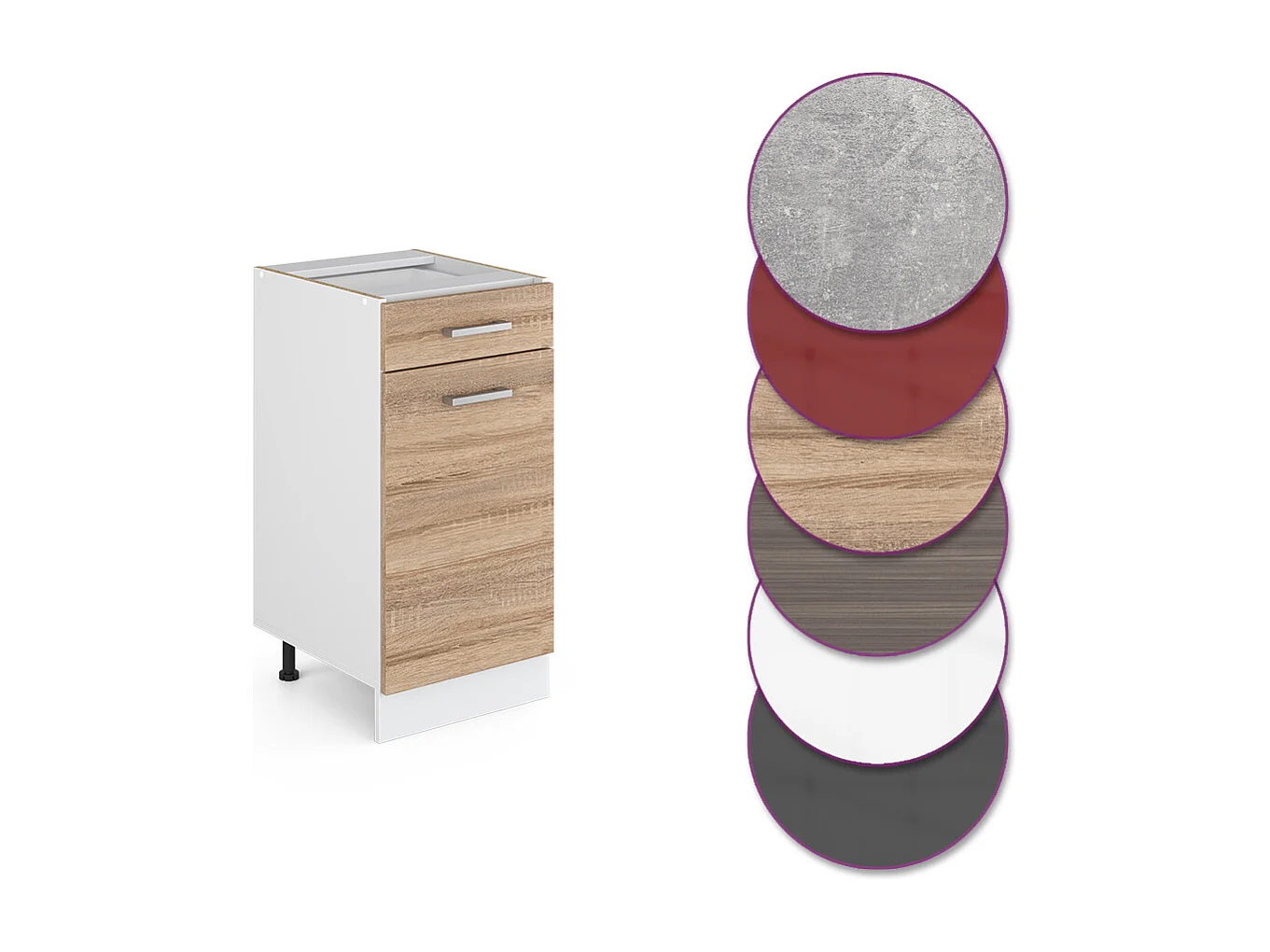 Mueble bajo de cocina sonoma 40x60x81.6 r-line