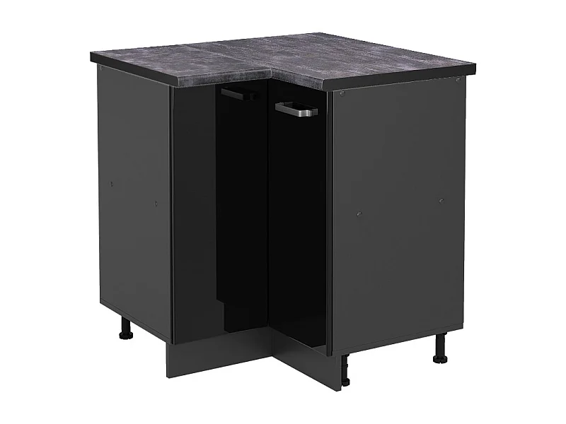 Armario de esquina negro brillo intenso 75.6x60x81.6 r-line