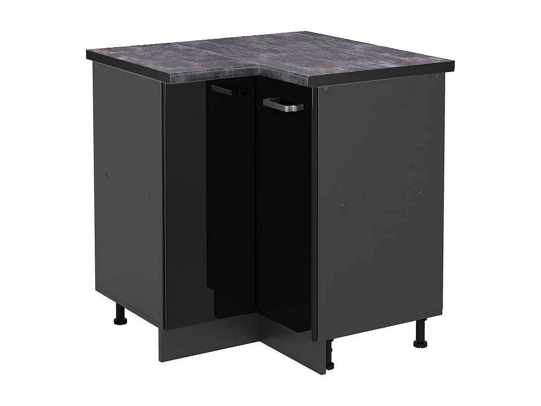 Armario de esquina negro brillo intenso 75.6x60x81.6 r-line