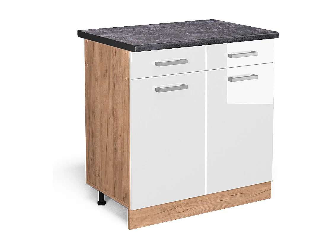 Meuble cuisine blanc haute brillance 80x60x81.6 r-line