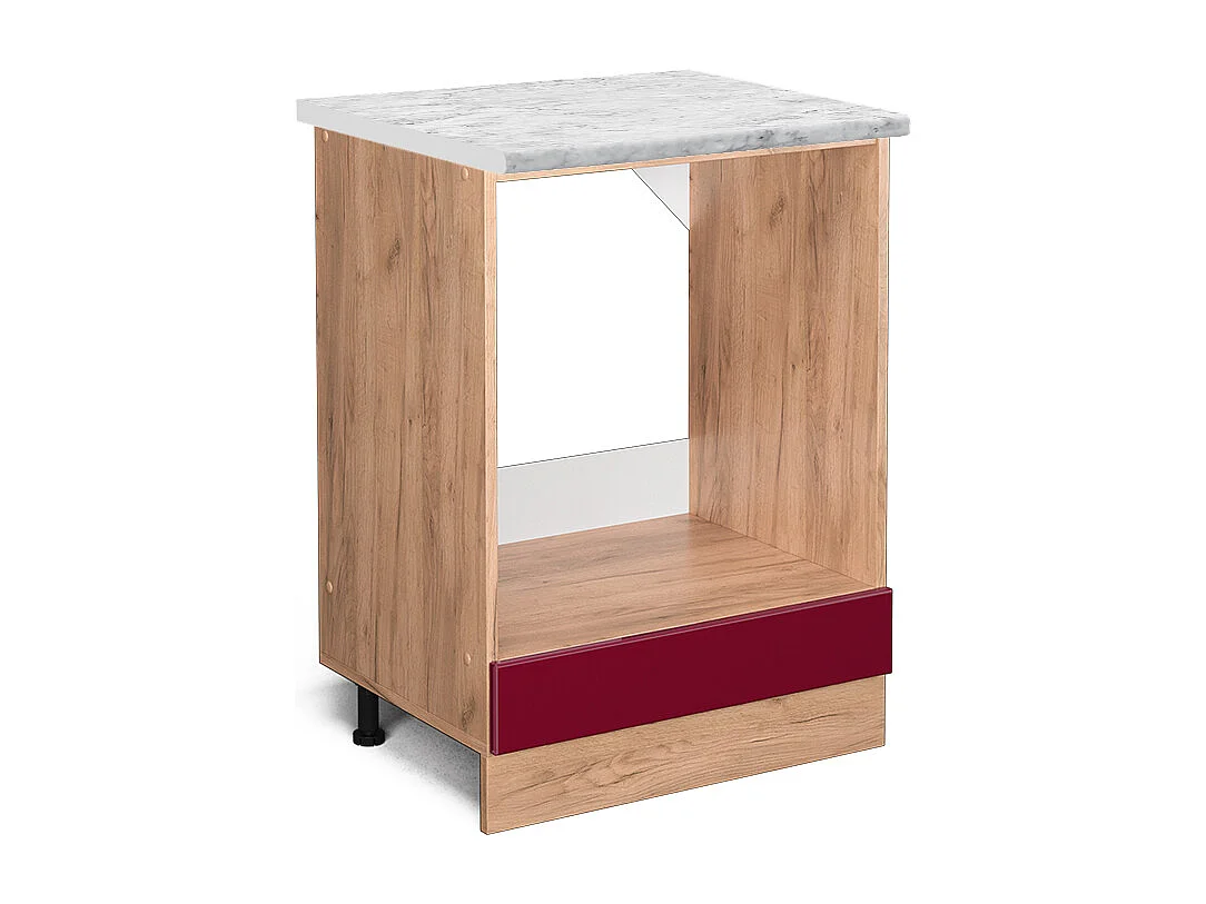 Meuble pour four rouge brillant 60x60x81.6 r-line