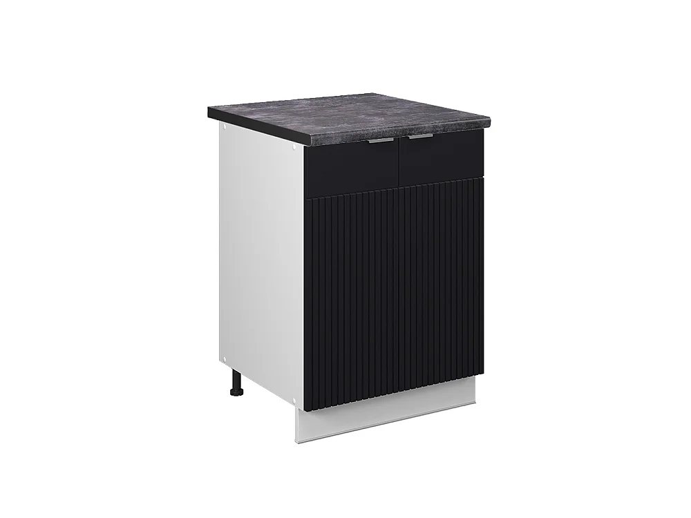 Mobiletto base cucina Nero rigato 60x60x82 fame-line