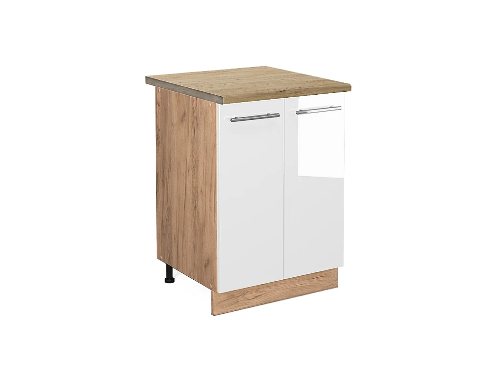 Meuble bas de cuisine blanc haute brillance 60x60x82 fame-line