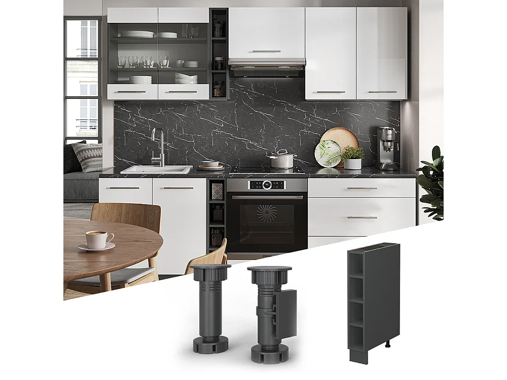 Estante de cocina antracita 15x50x82 fame-line