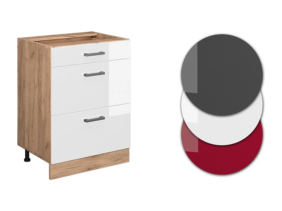 Mueble bajo de cocina blanco alto brillo 60x46x81.6 r-line