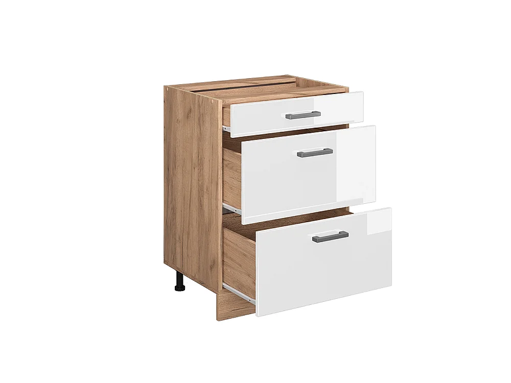 Meuble cuisine blanc haute brillance 60x46x81.6 r-line