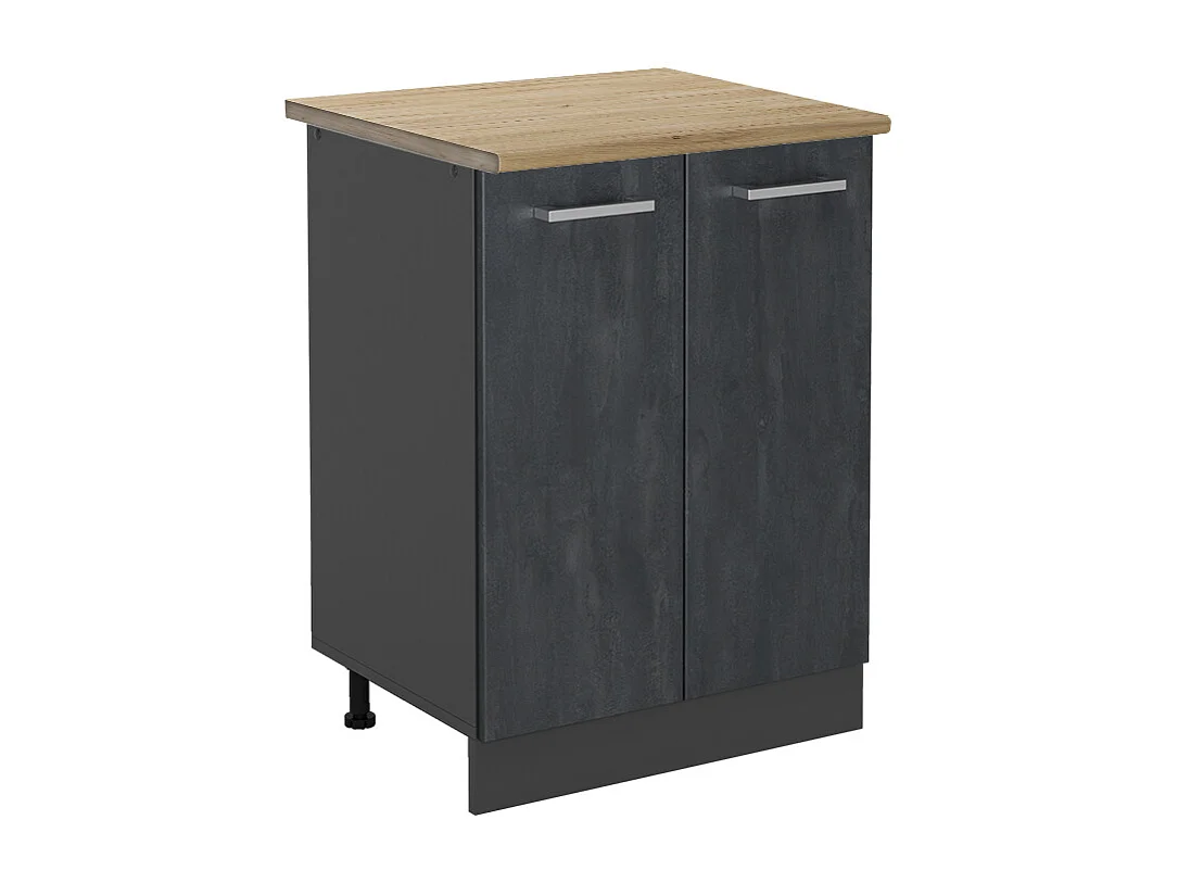 Mueble bajo de cocina hormigón negro/antracita 60x60x81.6 r-line