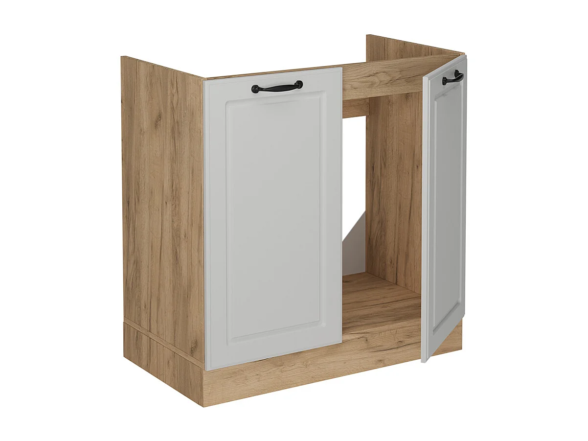 Meuble bas sous-évier blanc campagne 80x46x81.6 r-line