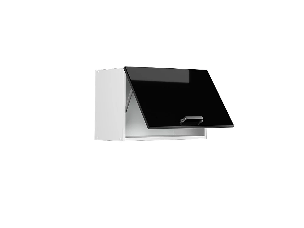 Elément haut de cuisine noir haute brillance 60x31x40 r-line