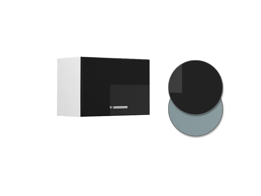 Elément haut de cuisine noir haute brillance 60x31x40 r-line