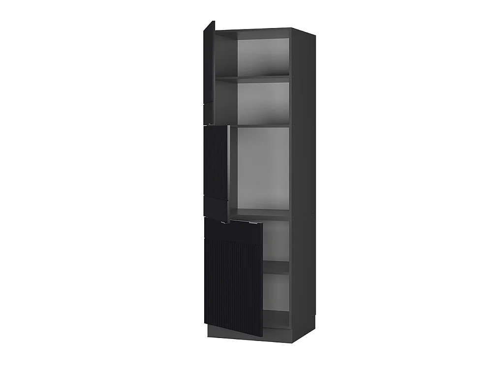 Armario para horno empotrado rayas negras 60x58x206.8 fame-line