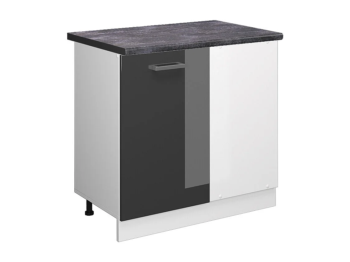 Armario de esquina antracita alto brillo 86x60x81.6 r-line