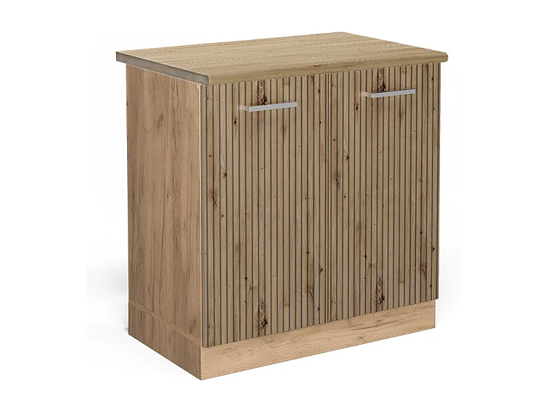 Armario bajo para fregadero roble artesanal 80x60x81.6 r-line