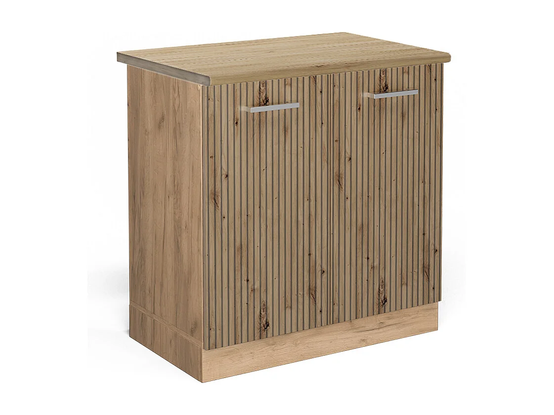 Armario bajo para fregadero roble artesanal 80x60x81.6 r-line