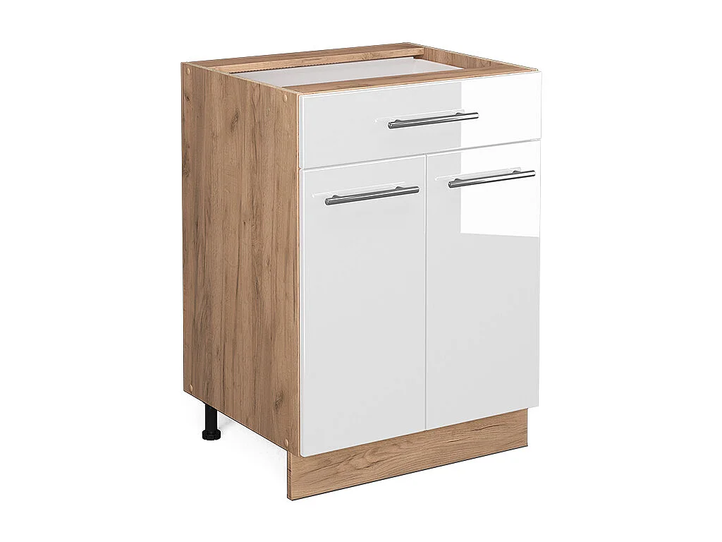 Meuble cuisine blanc haute brillance 60x51.6x82 fame-line