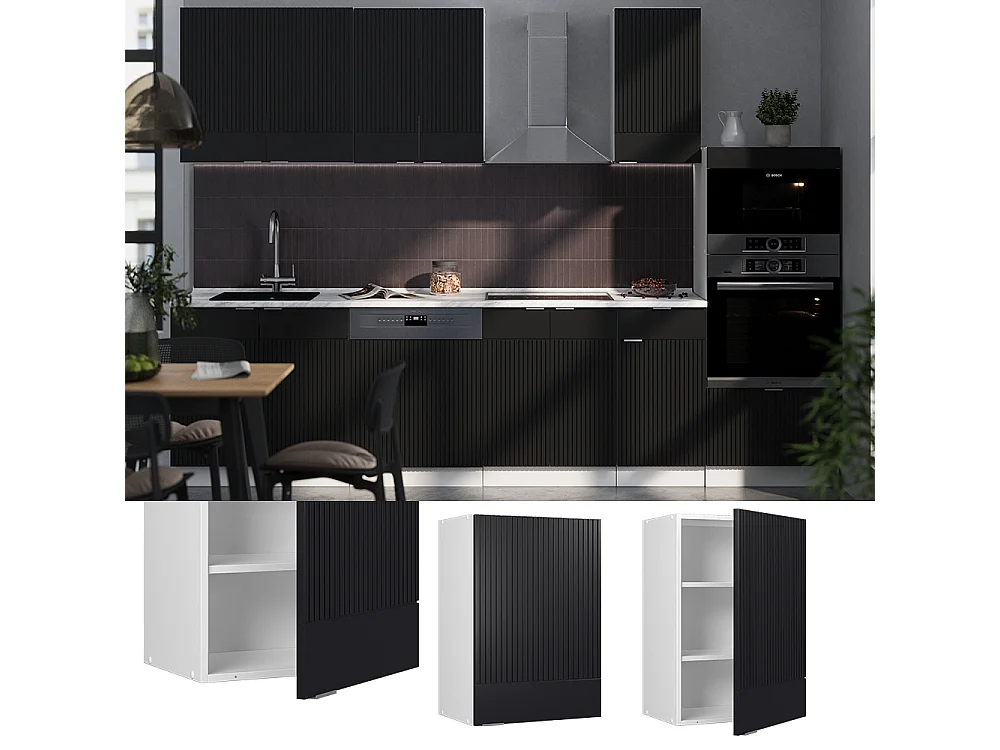Pensile da cucina nero a righe 50x34.1x72 fame-line