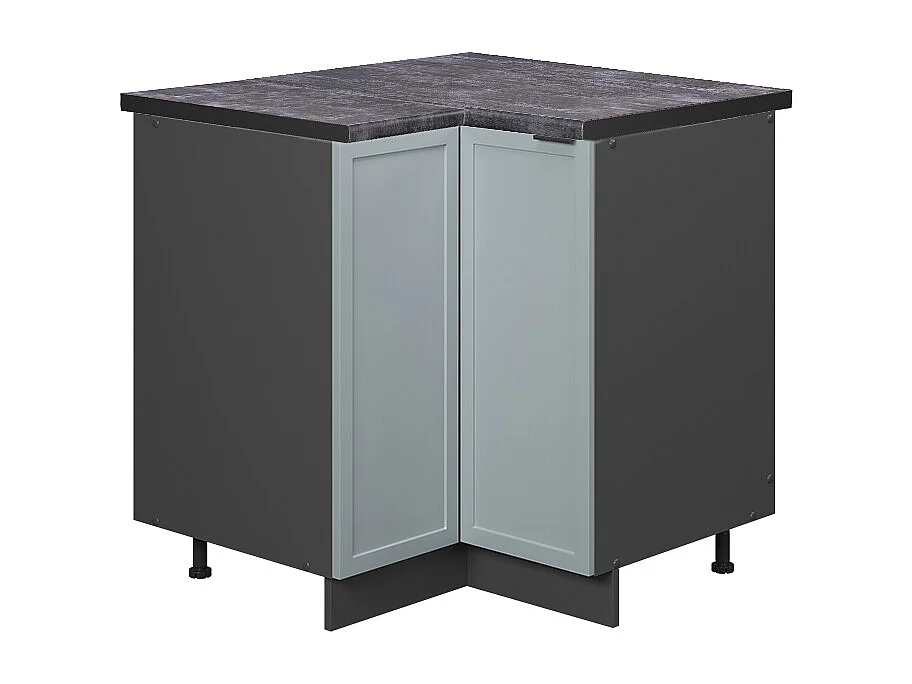 Eckunterschrank hellblau-grau 80.5x60x82 fame-line