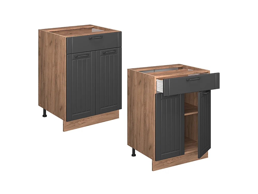 Meuble cuisine gris foncé 60x60x82 fame-line