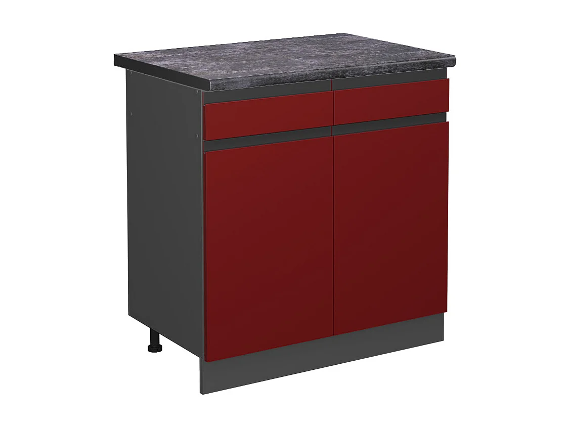 Mueble bajo de cocina rojo 80x60x81.6 r-line