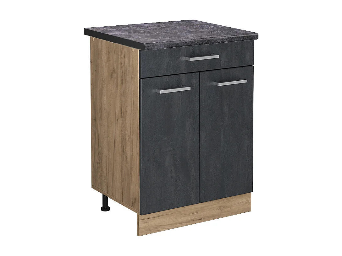 Meuble cuisine béton noir 60x60x81.6 r-line