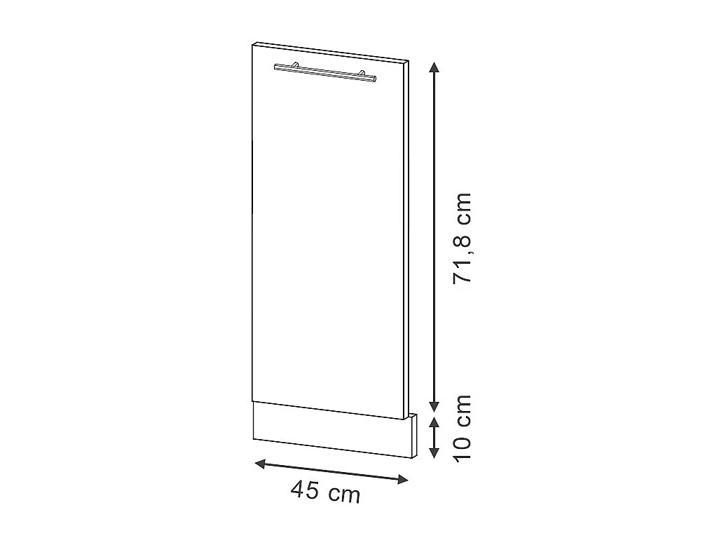 Panel frontal del lavavajillas antracita-oro 45x1.6x81.8 fame-line