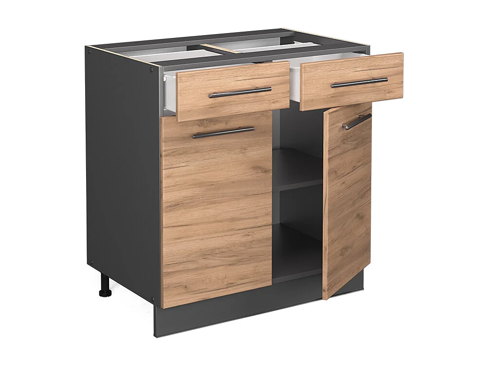 Mueble bajo de cocina roble dorado 80x60x82 fame-line