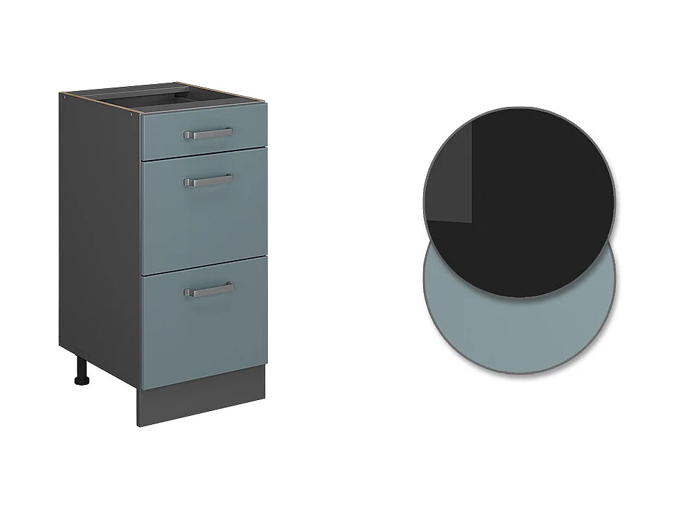 Meuble cuisine bleu-gris 40x46x81.6 r-line